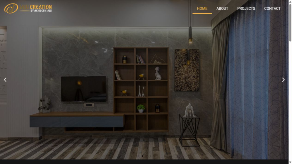 Jaju Creation website homepage
