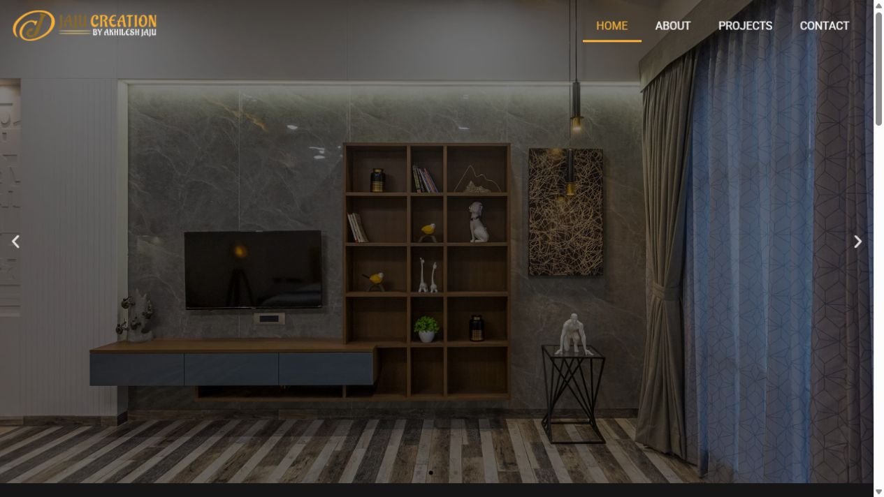 Jaju Creation website homepage