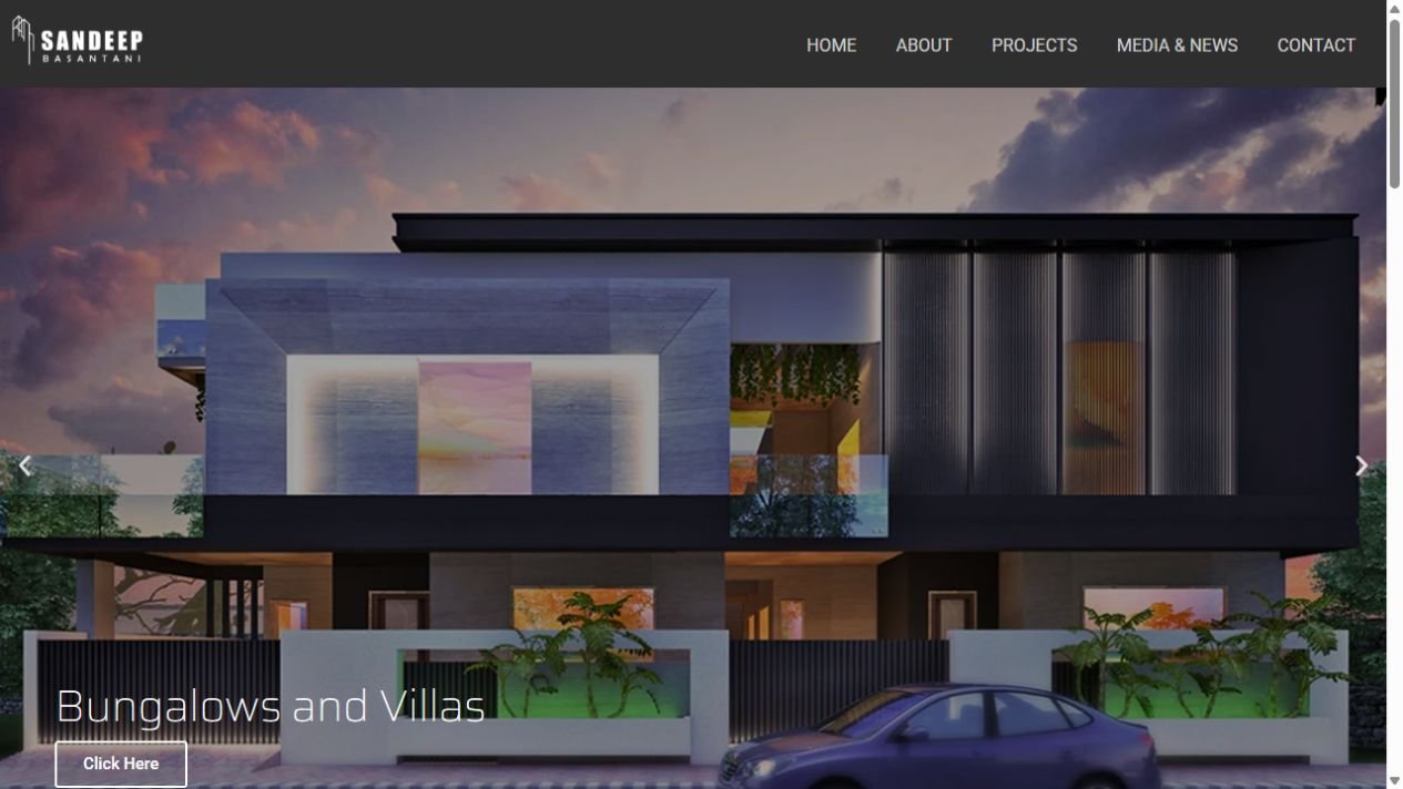 Sandeep Basantani website homepage