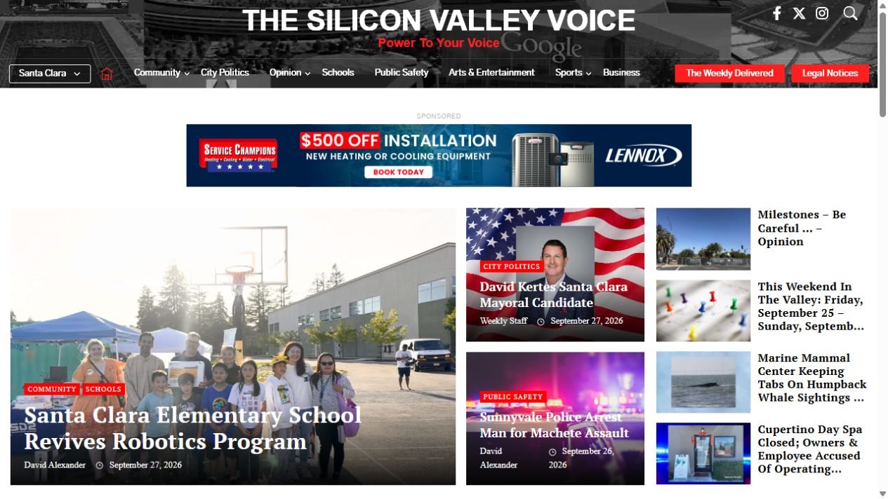 SV Voice website homepage