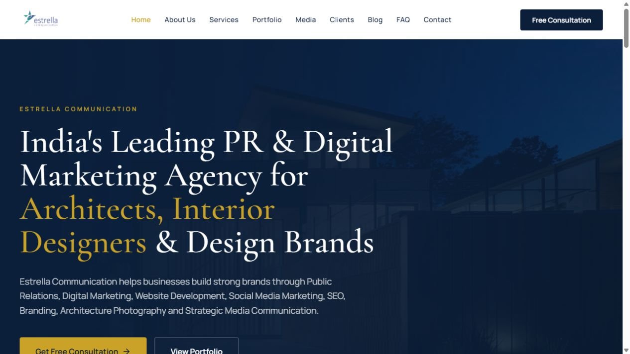 Estrella Communication website homepage