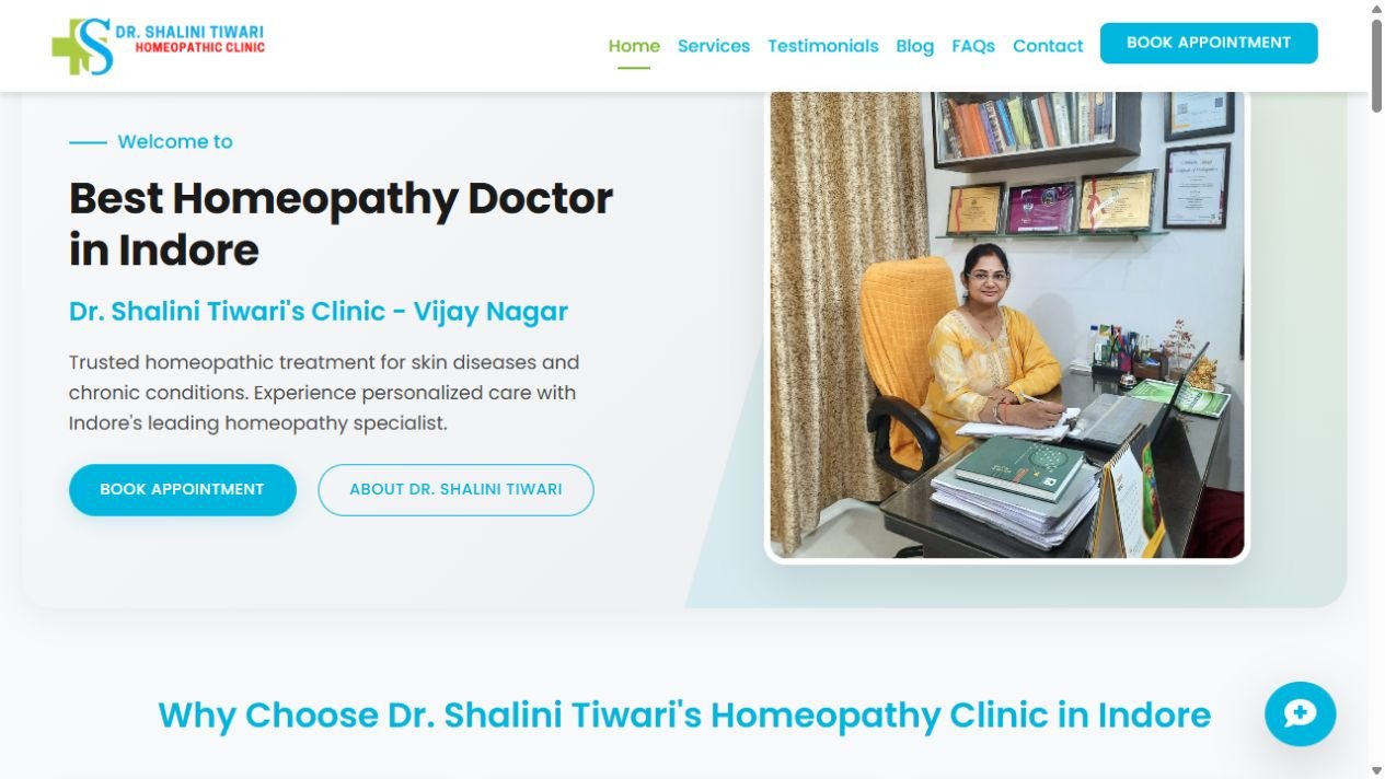 Dr. Shalini Tiwari website homepage